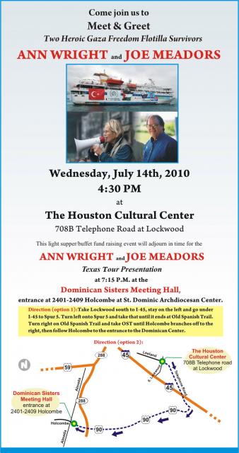 Ann Wright & Joe Meadors Meet & Greet -July 14, 2010
